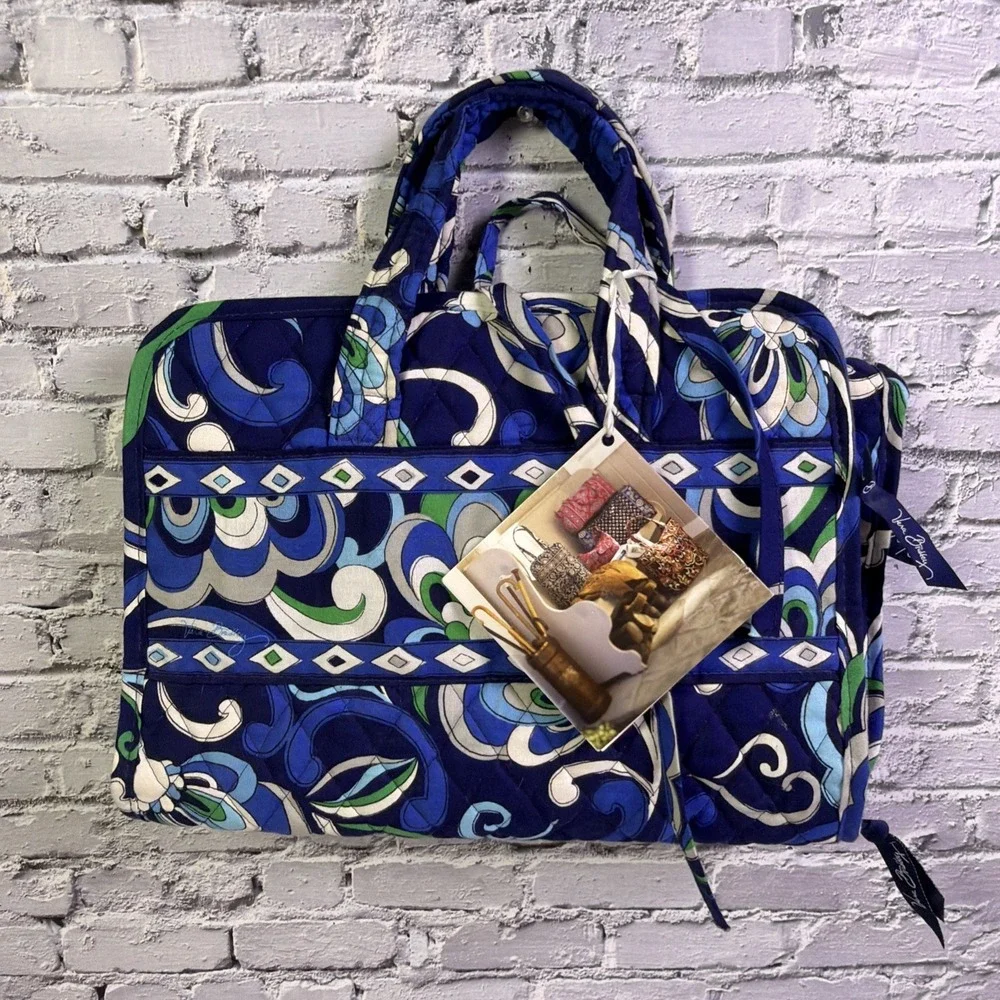 Vera Bradley Hanging Makeup Organizer Multicolor Paisley, Zipper, Handle